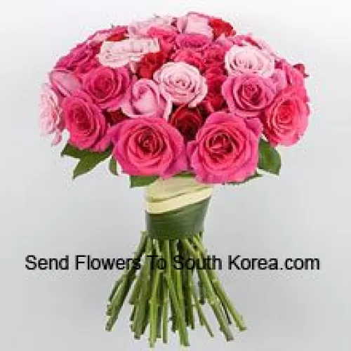 Bouquet de 36 Roses de Couleurs Mélangées